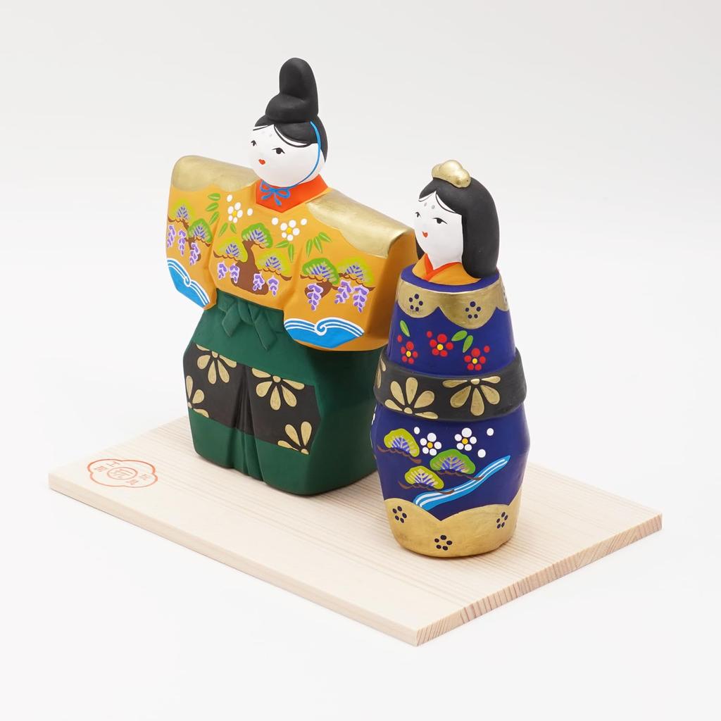 Fukubeya Hina Standing Doll with Toy Modern and Makes a Great Gift Seto-yaki Doll, Base, Workshop, Cute,