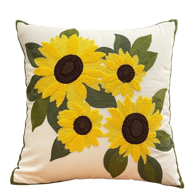 American Sunflower Pillow Nordic Living Room Sofa Pillow Bed Head Cushion Bay Window Model Room Car Backrest