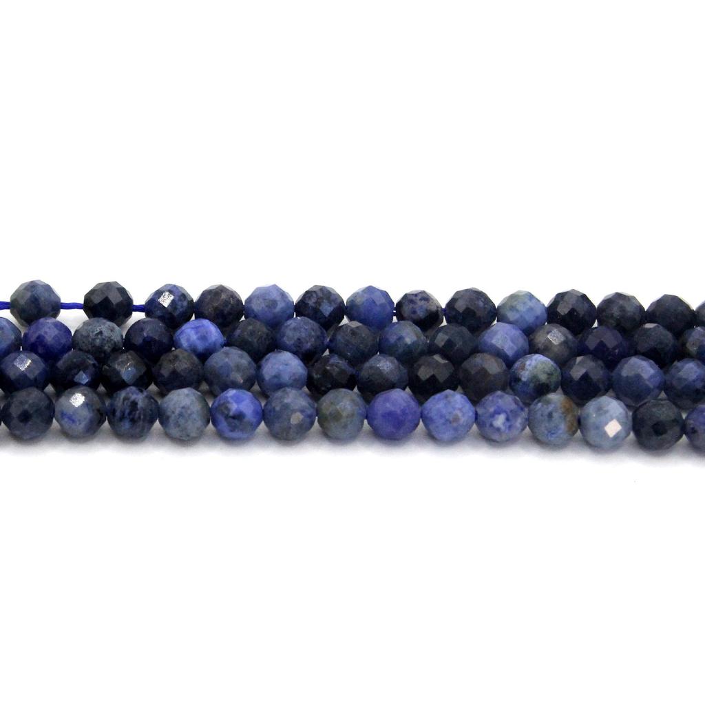 2-4mm Faceted Blue Stone Round Beads for DIY Jewelry Making – Bracelets and Necklaces
