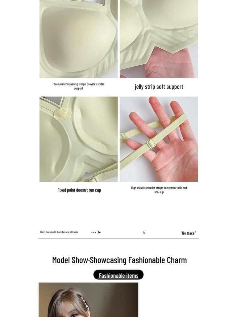 Thin Strap Crossover Backless Push-Up Bra for Small Busts - Seamless, Wirefree, Anti-Sagging, Thin Cup Bra for Women.