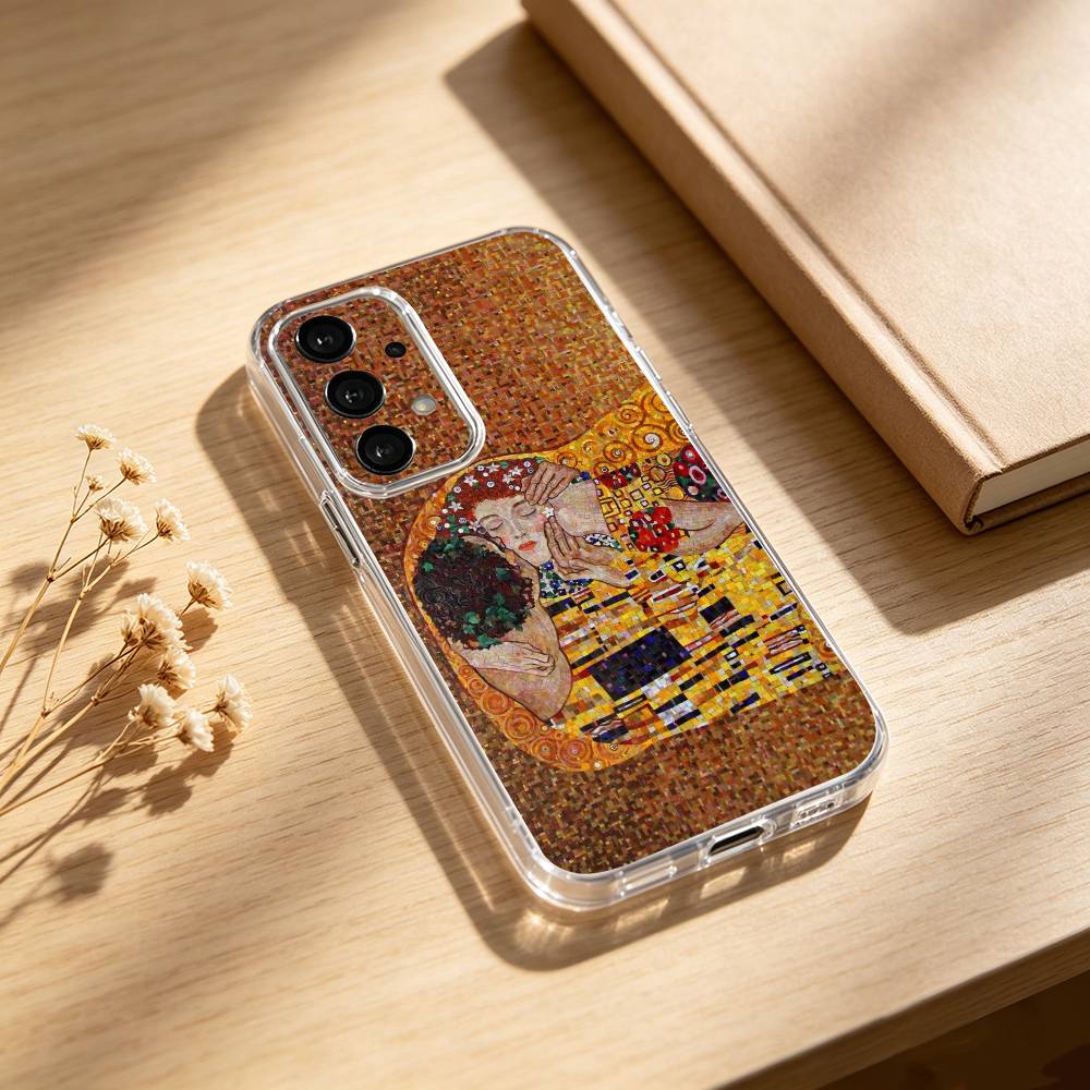 Чехол для телефона «Поцелуй» Г-Густав Климт П-Картина для Samsung S25,24,21,22,23,30,Ultra,20,Plus,Fe,Lite,Note Прозрачная крышка Samsung S22ULTRA5G