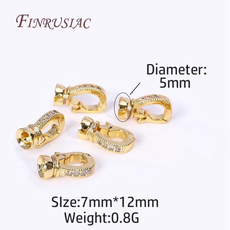 

Closure Fasteners Lock Clasps For Necklace Supplies Rhodium Plated Inlaid Zircon Connector Clasps DIY Pearls Jewelry Fittings 1 Piece