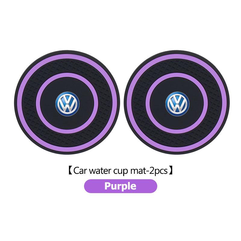2PCS Car Coaster Water Cup Bottle Holder Anti-slip Pad Mat For Volkswagen VW Scirocco Jetta Beetle Golf 4 5 6 Passat Polo B5KD2
