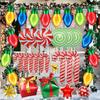 Christmas Party Decoration Foil Balloon Red Green Christmas Light Balloon Xmas Christmas Gift Box Candy Cane Foil Balloons Decor