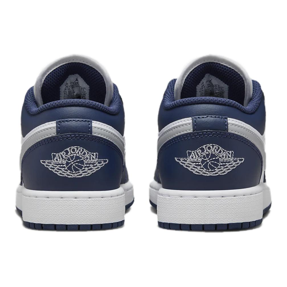 Jordan Air Jordan 1 Semelle Antidérapante Amorti Résistant à l'Abrasion Tige Basse Chaussures de Basketball pour Enfants Gris Bleu 553560-141