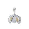 Ciondolo Cuore di Rame Europeo con Cristallo Adatto per Braccialetti Originali Gioielli Ciondolo Girasole Apribile Gatto Zenzero Dangle