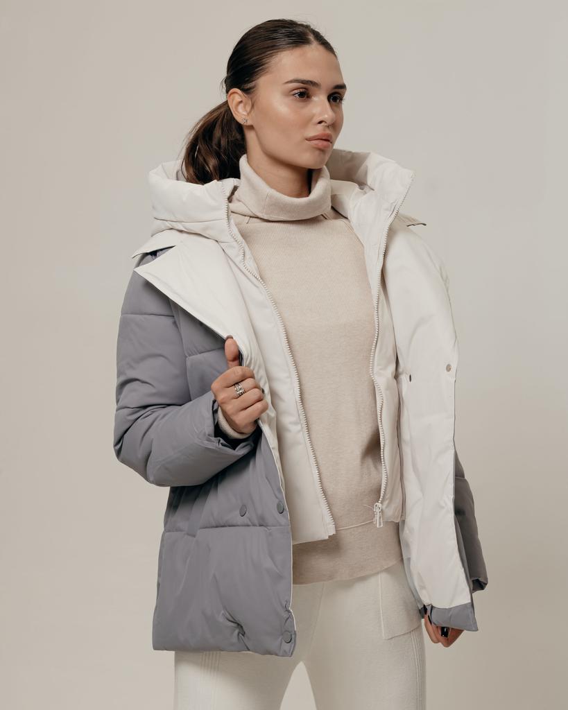 Jacket with Belt HAIZIYUAN 824 M Gray-milk
