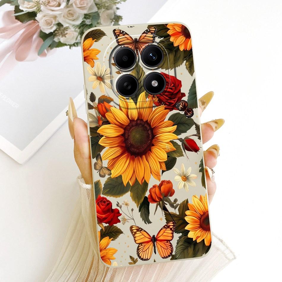 For Xiaomi Redmi Note 15 5G / Note 15 Pro 4G Cute Cat Flower Cartoon Phone Case For Redmi Note15 15Pro 4G Soft Silicone Bumpers