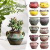 Creative Succulent Flower Pots Coarse Pottery Ceramic Retro Hand Painted Flesh Planter Flower Pots Home Garden Office Decor