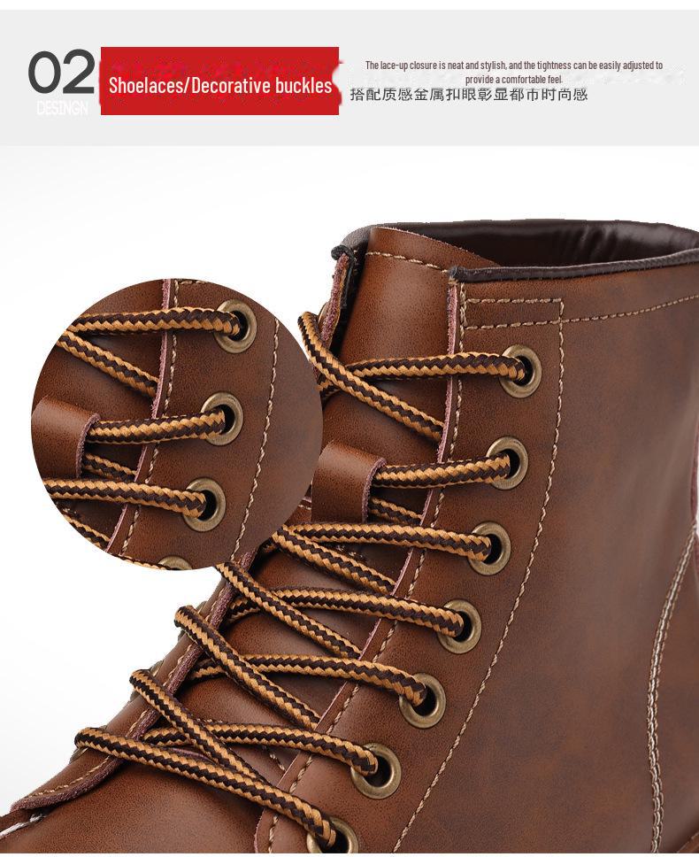 2024 Herren Echtleder High-Top Martin Boots – Winter Retro Motorrad- & Arbeitsstil