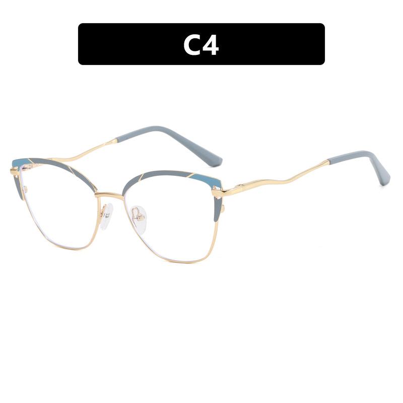 Ochelari de vedere pentru femei, rame metalice pentru ochelari, anti-lumină albastră, nouă ramă pentru ochelari, lentile prescrise pentru femei, care se potrivesc cu culorile