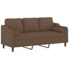 VidaXL 3-seater Sofa with Decorative Pillows Brown 180 Cm Fabric, Sofa, Living Room Sofa, 3-seater Fabric Sofa, 3200856