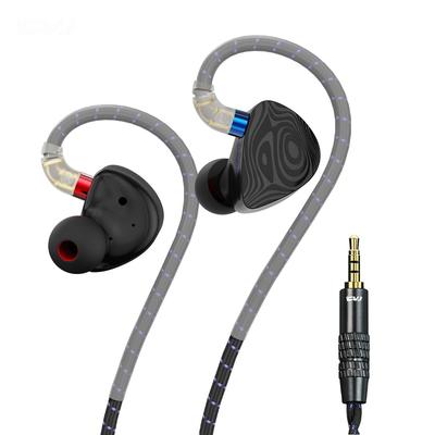 CVJ Nightelf Wired IEM Diamond Detachable Wired Earphones for (Material) Earphones, 2-Channel 3-Unit In-Ear Headphones, Silver-Plated Cable/DLC
