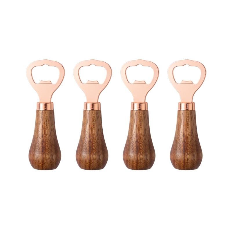 Y3NA 4pcs Stainless Steel Vertical Beer Bottles Openers with Handle Drink Lid Remover for Home Use Kitchen Accessories