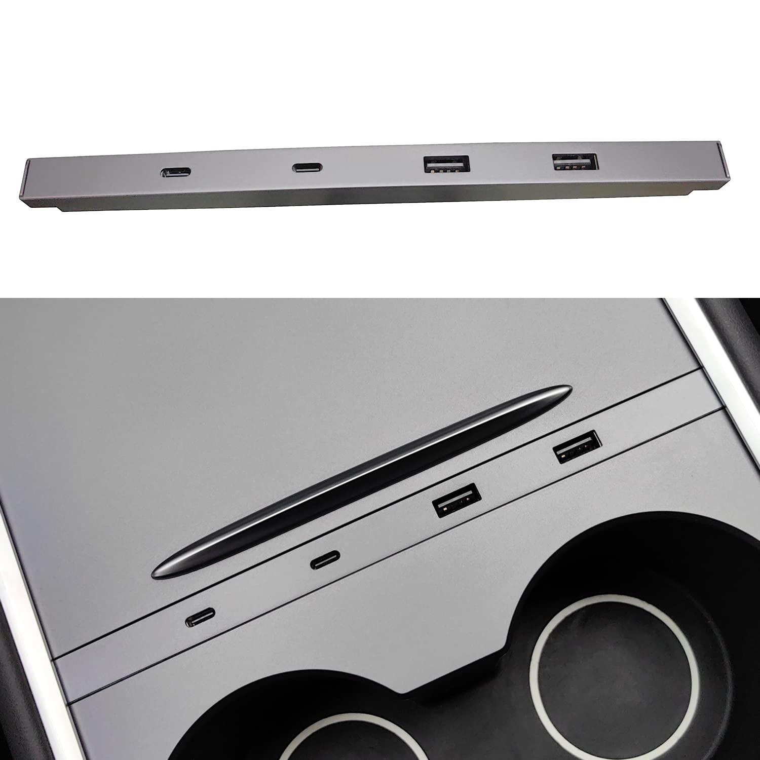 

Center Console USB Hub for Tesla Model Y Tesla Model 3 Fast Charging Tesla Phone Tesla Model OEM Fit Center Console (2021-2024) & (2021-2023) - USB-C