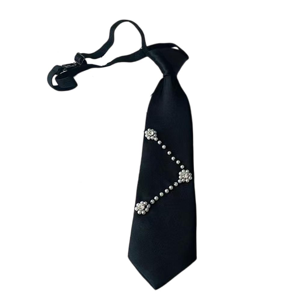 Uniform Black Ties For Janpanese JK Uniform Cosplay Accessory Neckwear jk seifuku Cute Anime Necktie with Pearls