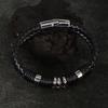 Leather jewelry wholesale, European and American accessories, fashion personalized stainless steel bracelets, leather rope bracelets