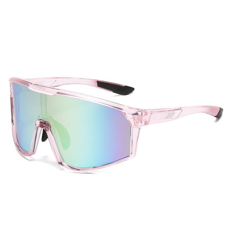 Fashion Sports One-Piece Colorful Large-Frame Glasses Two-Color Temple Sports Cycling Sunglasses Cycling Glasses