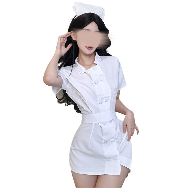 Sexy lingerie, sexy nurse cosplay uniform suit bed flirting cosplay dress