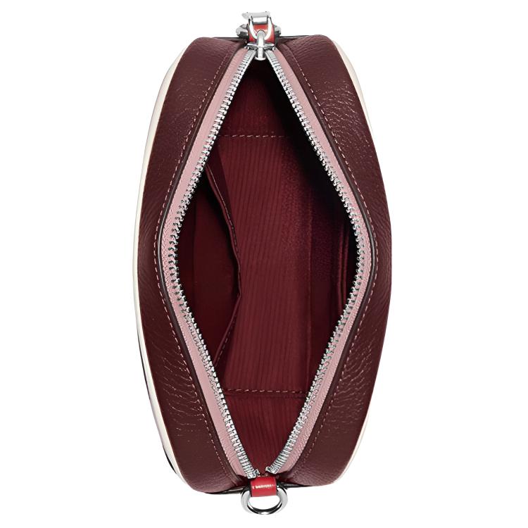 Coach Jamie 19 Zipper Closure Ski Speed Pattern Detachable Adjustable Shoulder Strap Refined Pebble Leather Camera Bag Mini CE674-SVV8J