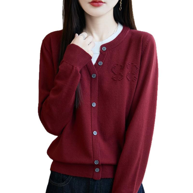 25 Autumn/Winter Women's Knitwear: Andy Velvet Textured Two-Piece Cardigan Sweater, Korean Style