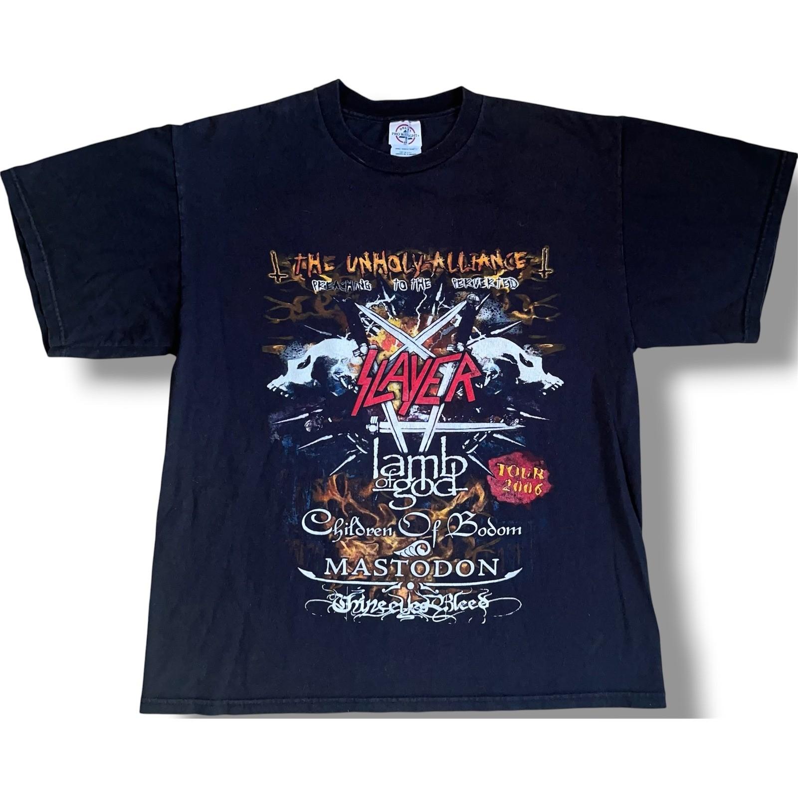 Vintage Slayer Unholy Alliance Tour 2006 Lamb of God Mastodon Black Large Unisex T-Shirt S