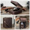 Luxuriöse Vintage Leder Uhrenaufbewahrungsbox für Herren Reise Schmucketui Leder Uhr Ringe Manschettenknöpfe Sonnenbrillen Kaffeefarbenes Leder