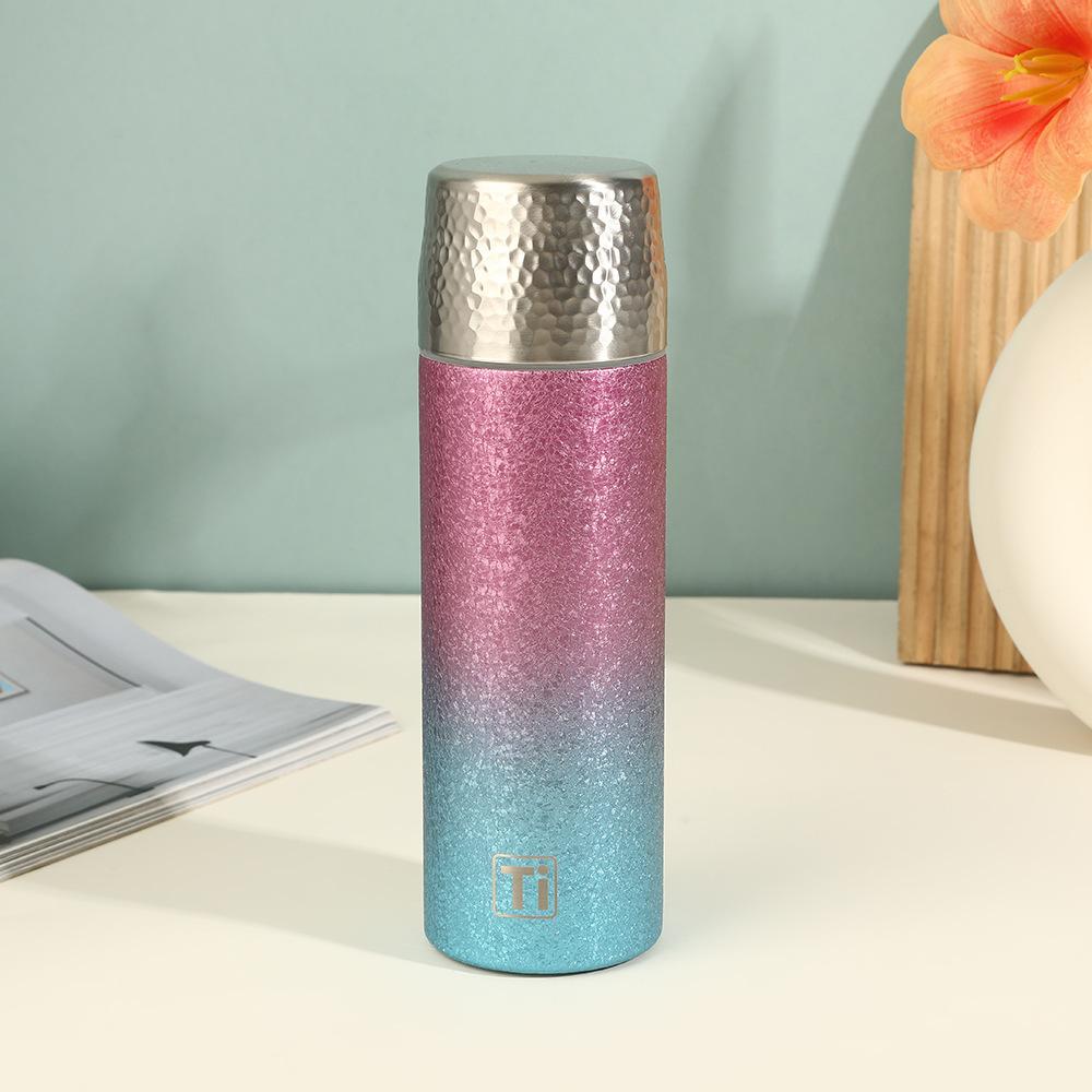 Color Coated Titanium Insulated Cup Tea-water Separation Vacuum Bottle Company Annual Party Business Gift Cups Outdoor Tourism