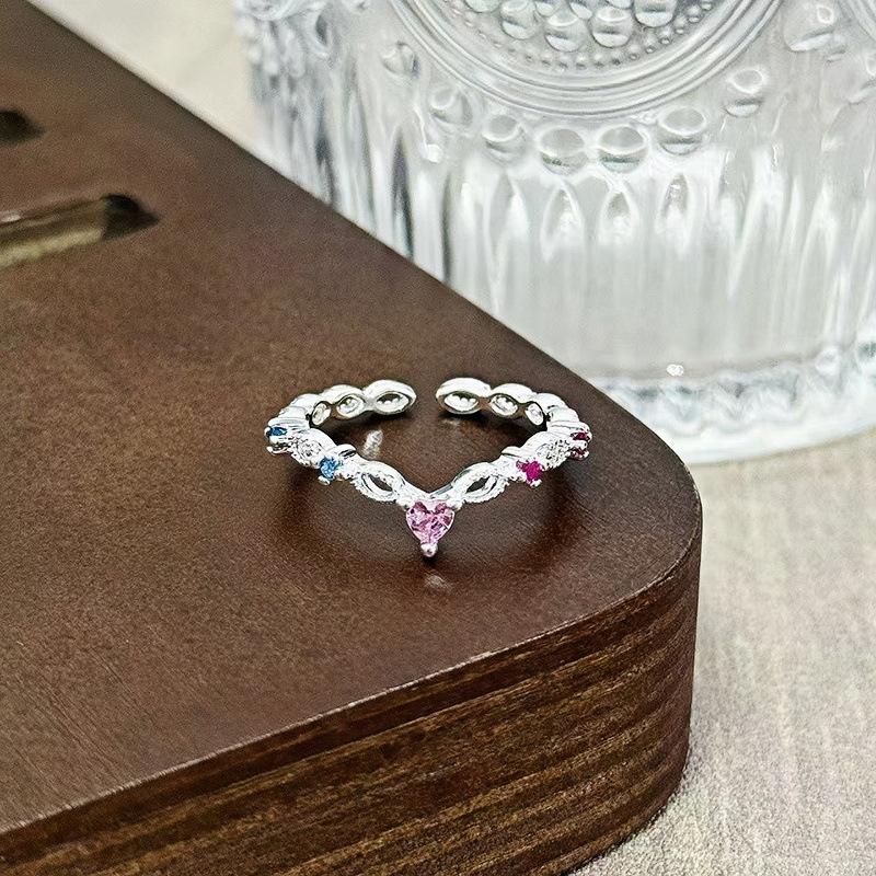 Super Flash Temperament Square Zir*****Pen Ring Light Luxury Niche High-End Ring Simple Fashion Jewelry Women