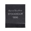 Acne Studios Wide Stockholm Logo Fringe Muffler Ca0398 Black White  J83 