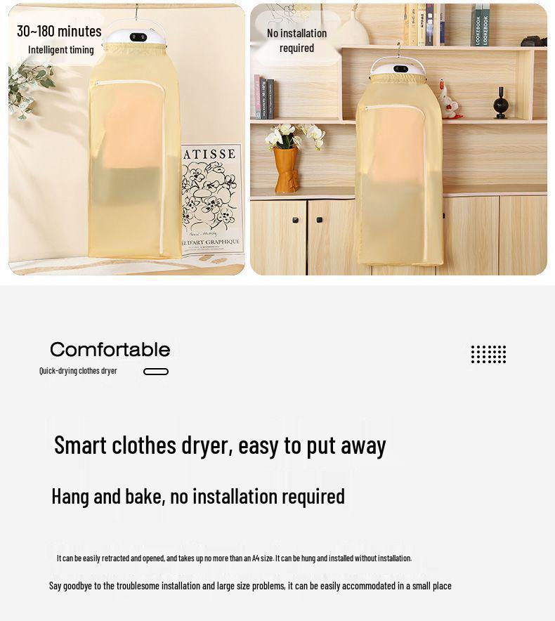 Uscător de rufe compact, complet automat, cu eliminare acarieni, pentru casă și cămin