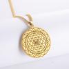 Dawapara Sri Yantra Mandala Sacred Geometry Pendant Necklace Chakra Energy Necklace Meditation Spiritual Jewelry Stainless Steel