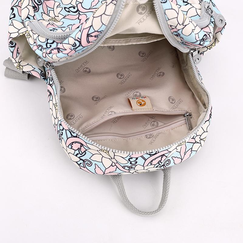 Bedruckter Nylon-Rucksack Studenten-Schultasche Damen Leichter Reiserucksack