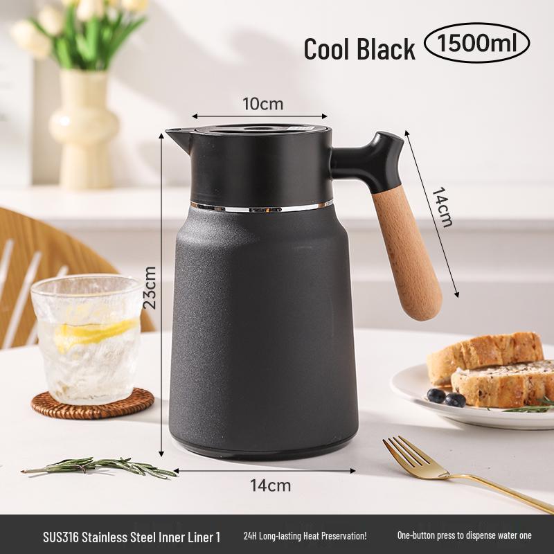 New 316L Stainless Steel Thermos Flask with Red Inner Liner - Large Capacity Warm Household Bottle and Kettle
