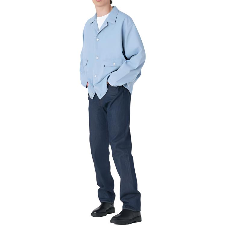 Levis Solid Color Button Down Long Sleeve Denim Jacket Men jackets Light-Blue A7150-0000