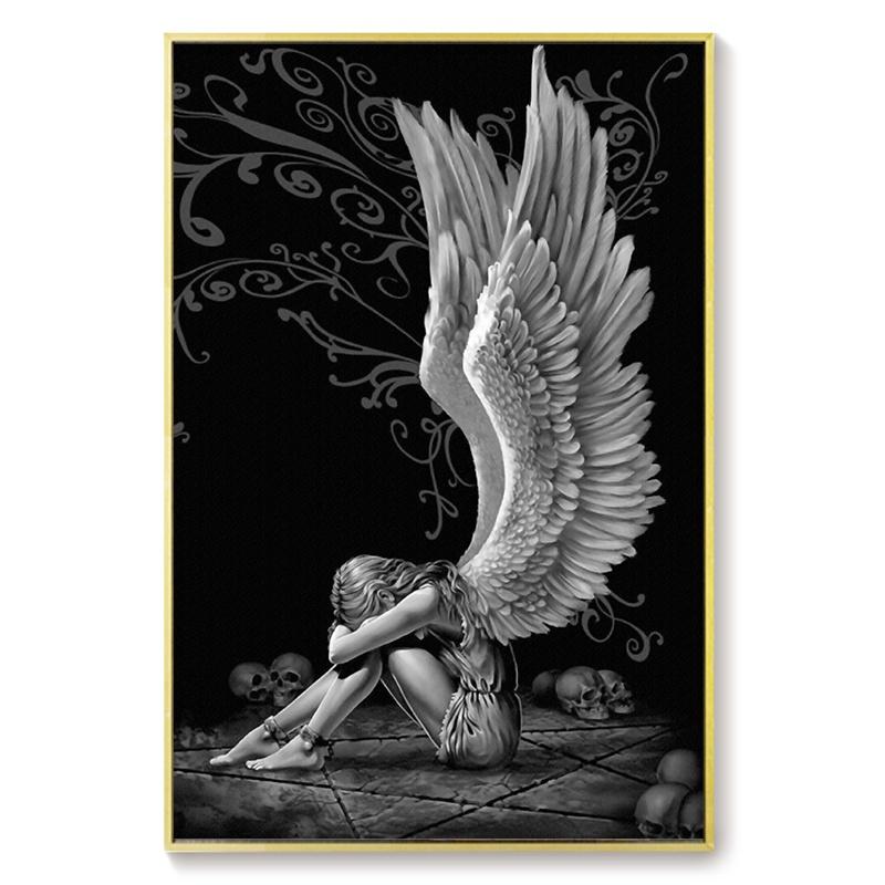 Modern Angel Art Wall Plakáty a obrazy Bílá Červená Křídla Obraz na plátně Obývací pokoj Kavárna Domov Nástěnná dekorace Obraz Cuadros