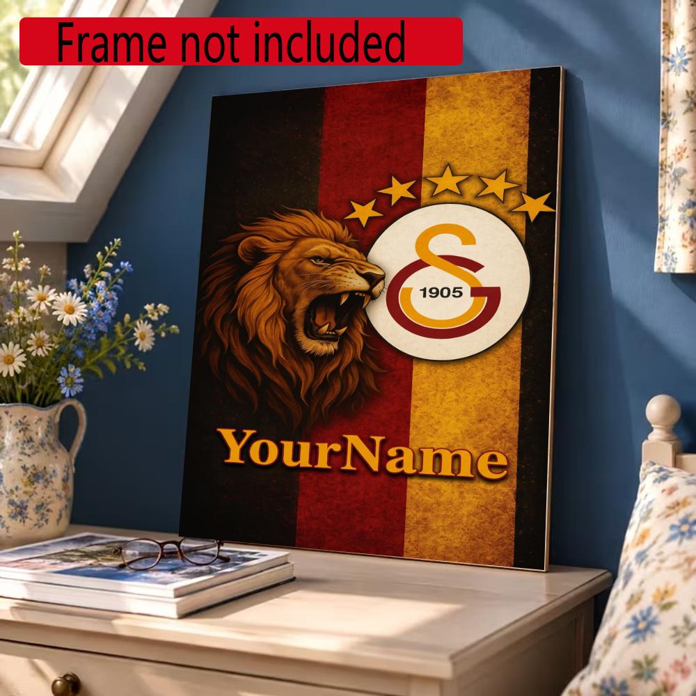 Galatasaray Personalized Name Round Diamond Painting Kit Diamond Embroidery Painting Rhinestones Mosaic Frameless Handwork Decoration Arts