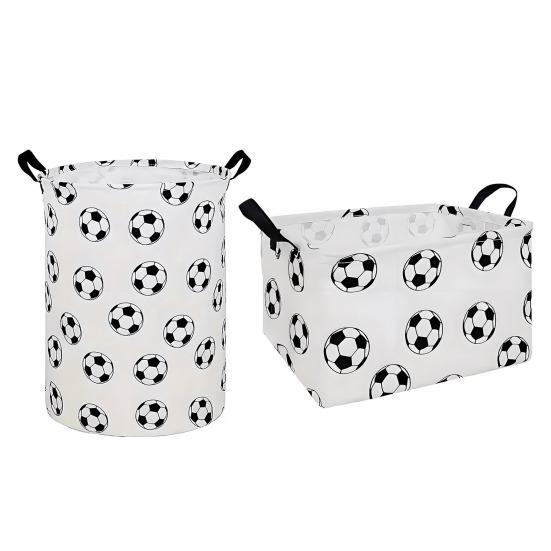 Yousheng Faltbarer Wäschekorb Großes Fassungsvermögen Zusammenklappbarer Kleiderkorb mit Griffen Fußball-Aufdruck Aufbewahrungskorb für Wäsche Kinderspielzeug Kinderzimmer