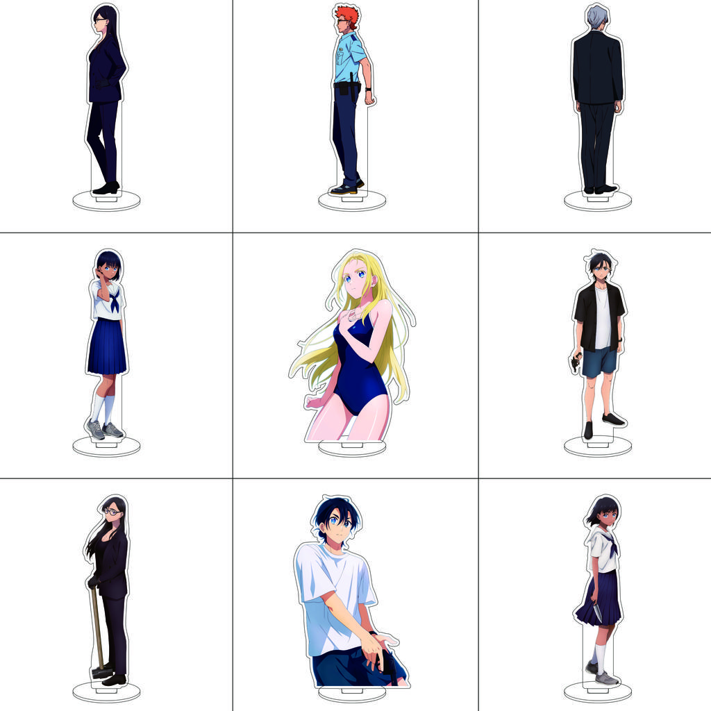 16CM Anime Summer Time Rendering Cosplay Acrylic Stand Ornaments Southern Hizuru Kofune Ushio Figure Stand Halloween Gifts