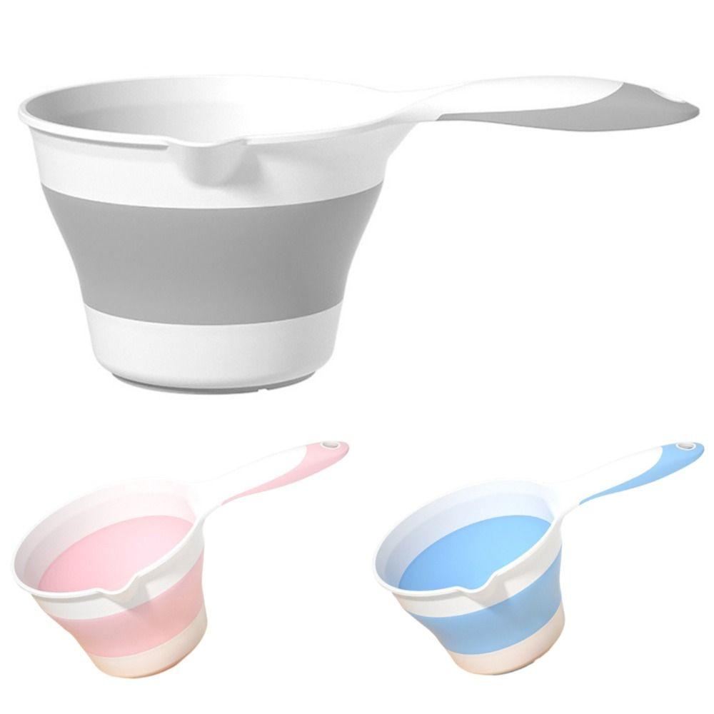 Long Handle Folding Water Scoop Suspensible Fruit Washing Scoop Convenient Water Dipper  Household