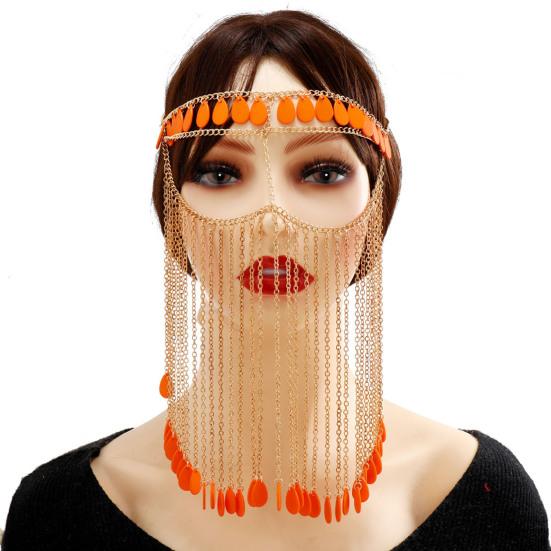 Hodekjede med justerbart design Nattklubb Bar Fest Opptreden Metall Duskhodeplagg Kvinner Ansiktsgardin
