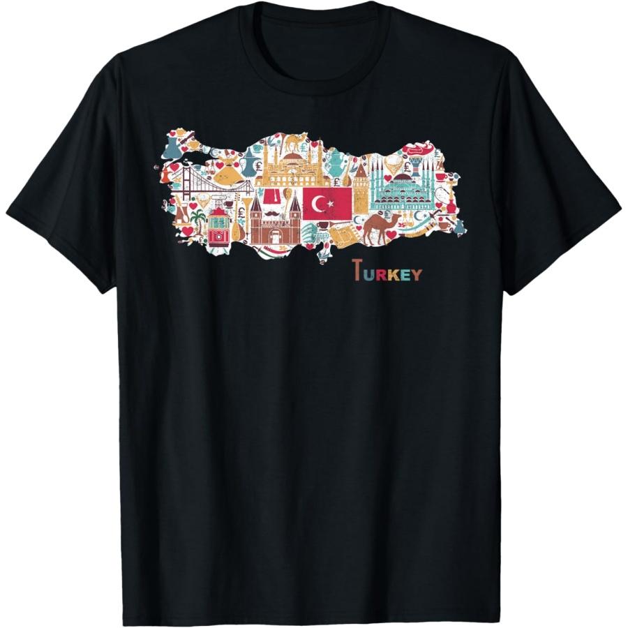 

Travel Europe Asia Istanbul Turkey Map Turkish Vacation Tee T-Shirt XXXXXL чорний