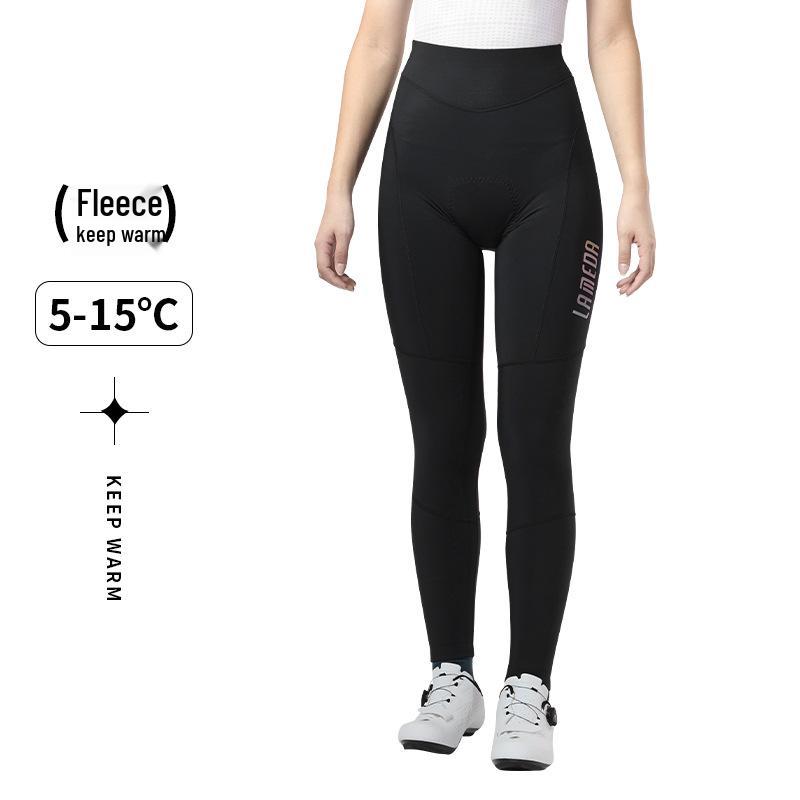 

Женские велосипедные брюки Lampaida с флисовой подкладкой, цвет «розовый рассвет», защита от УФ-лучей, теплые для осени/зимы, 5-15°C XL