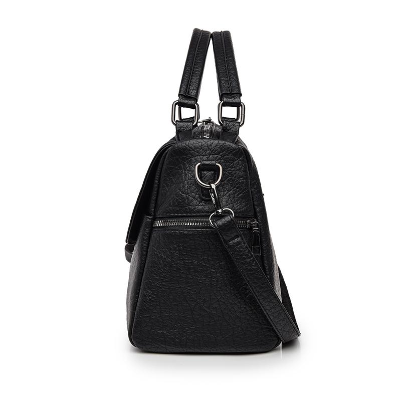 Vintage Soft Leather Handbag For Women Small Capacity Multi-Pocket Tote Bag 3-Way Convertible Shoulder Crossbody Bag, Casual Daily Commuter Hobo Bag