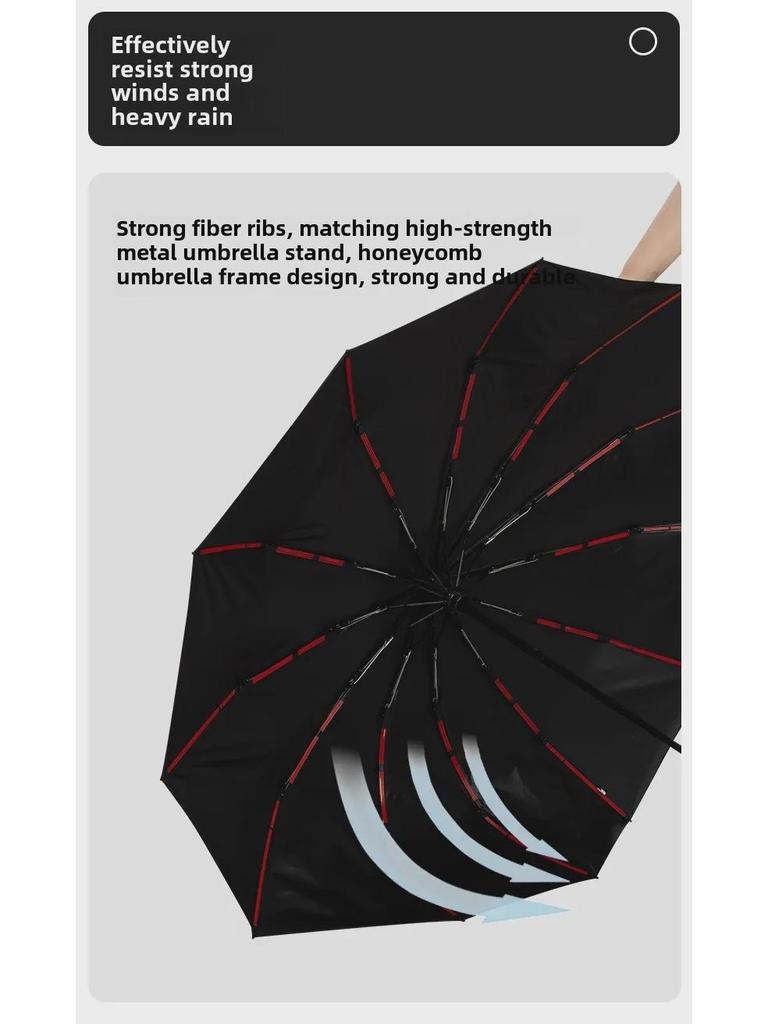 Premium Double-Sized Wind-Resistant Folding Umbrella with UV Protection for Men.
