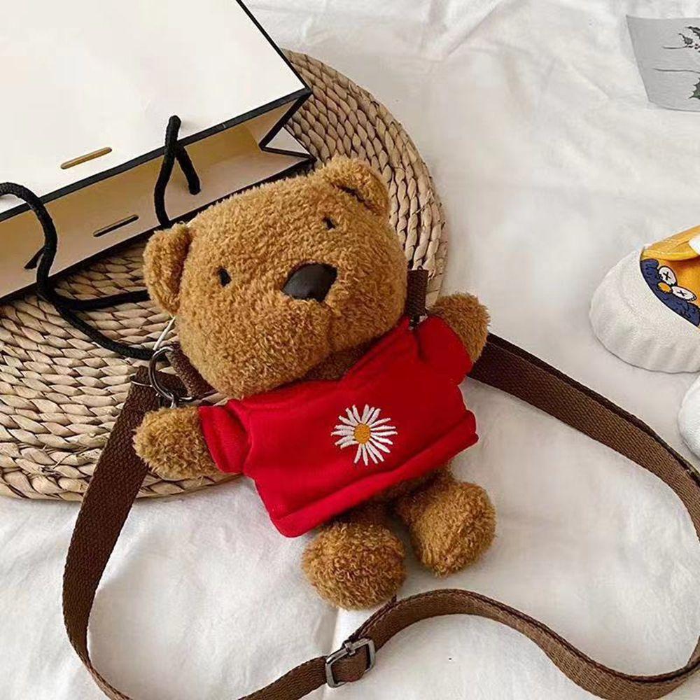 

Girl Crossbody Bags Plush Backpack Bag Single Shoulder Bag Plush Doll Bag Children Handbag Bear C