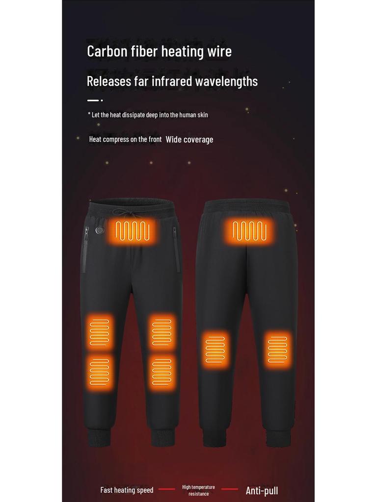 Oppladbare elektriske oppvarmede vinterbukser for menn og kvinner - Varm bomull Fullkroppsoppvarming for utendørs bruk