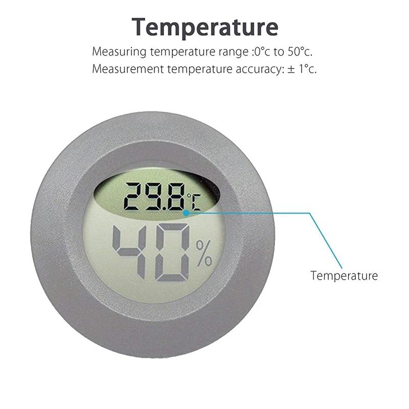 5/1 pezzi Mini igrometro termometro Fahrenheit o Celsius, misuratore digitale LCD, monitor per interni, indicatore rotondo di umidità e temperatura.