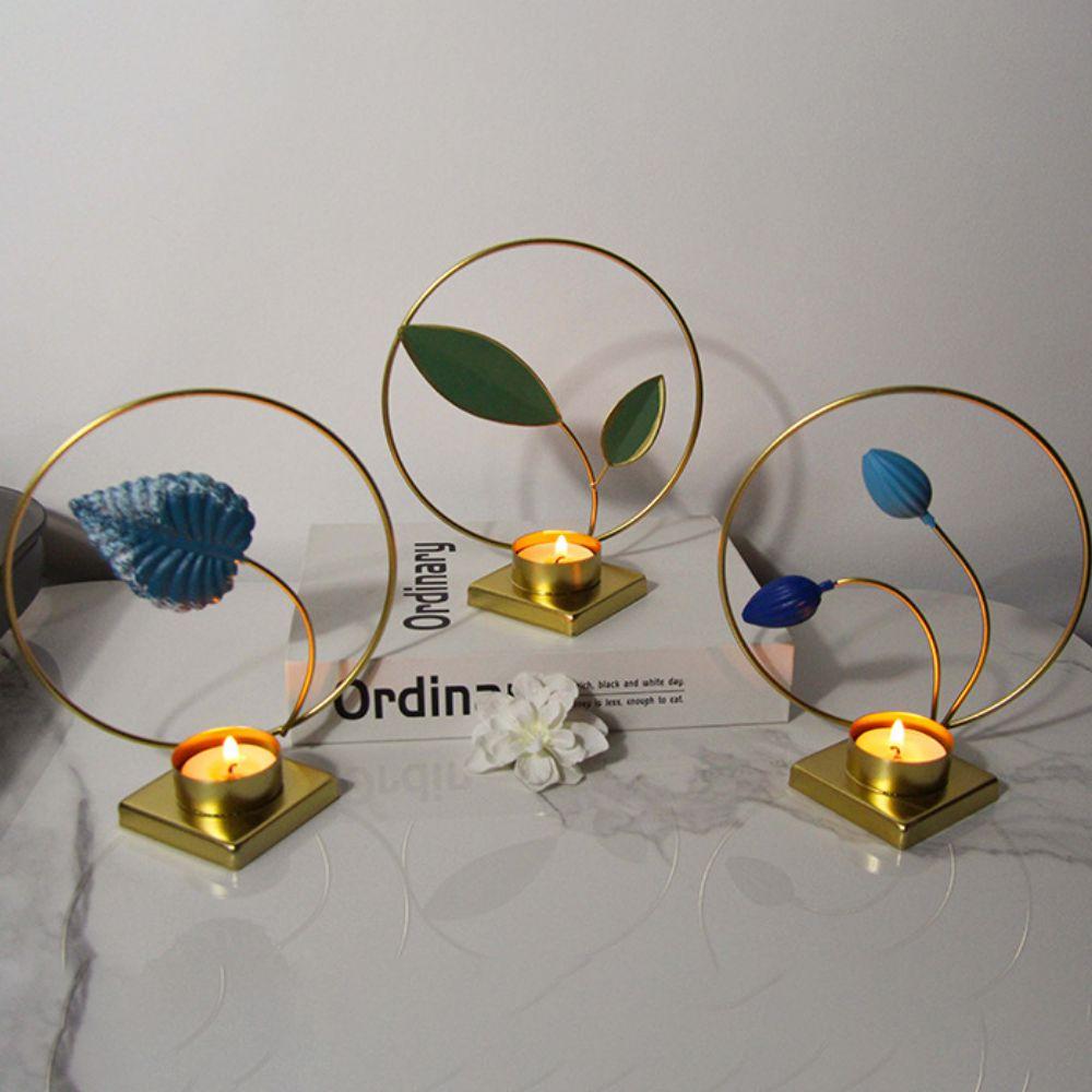 Iron Crafts Round Plant Candlestick Decorative Metal Aromatherapy Holder  Coffee Table