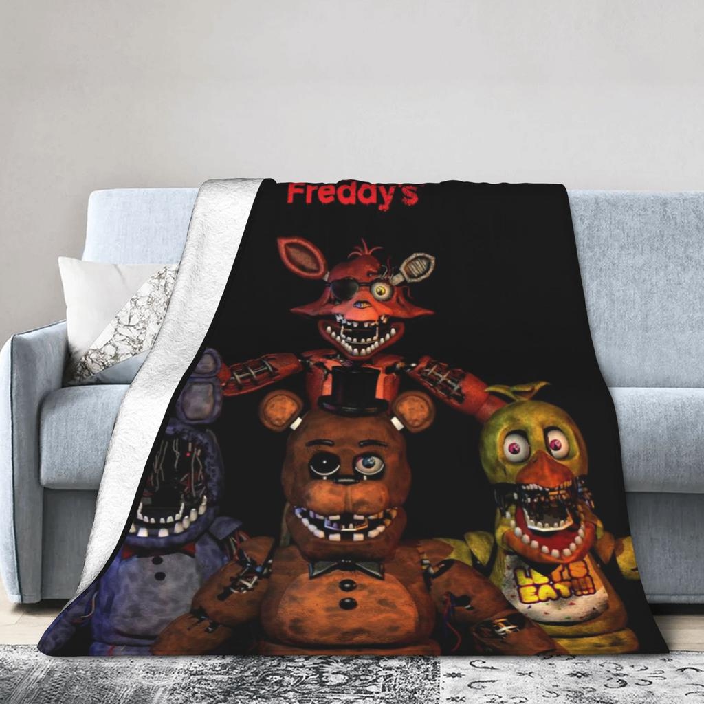 Super Soft FNAF At Freddys Throw Blanket Premium Fleece Flannel Lightweight Bed Blanket Cozy Plush Blankets All Season Use